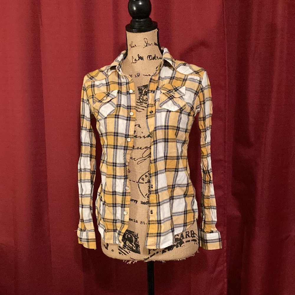 Yellow Plaid Button Up